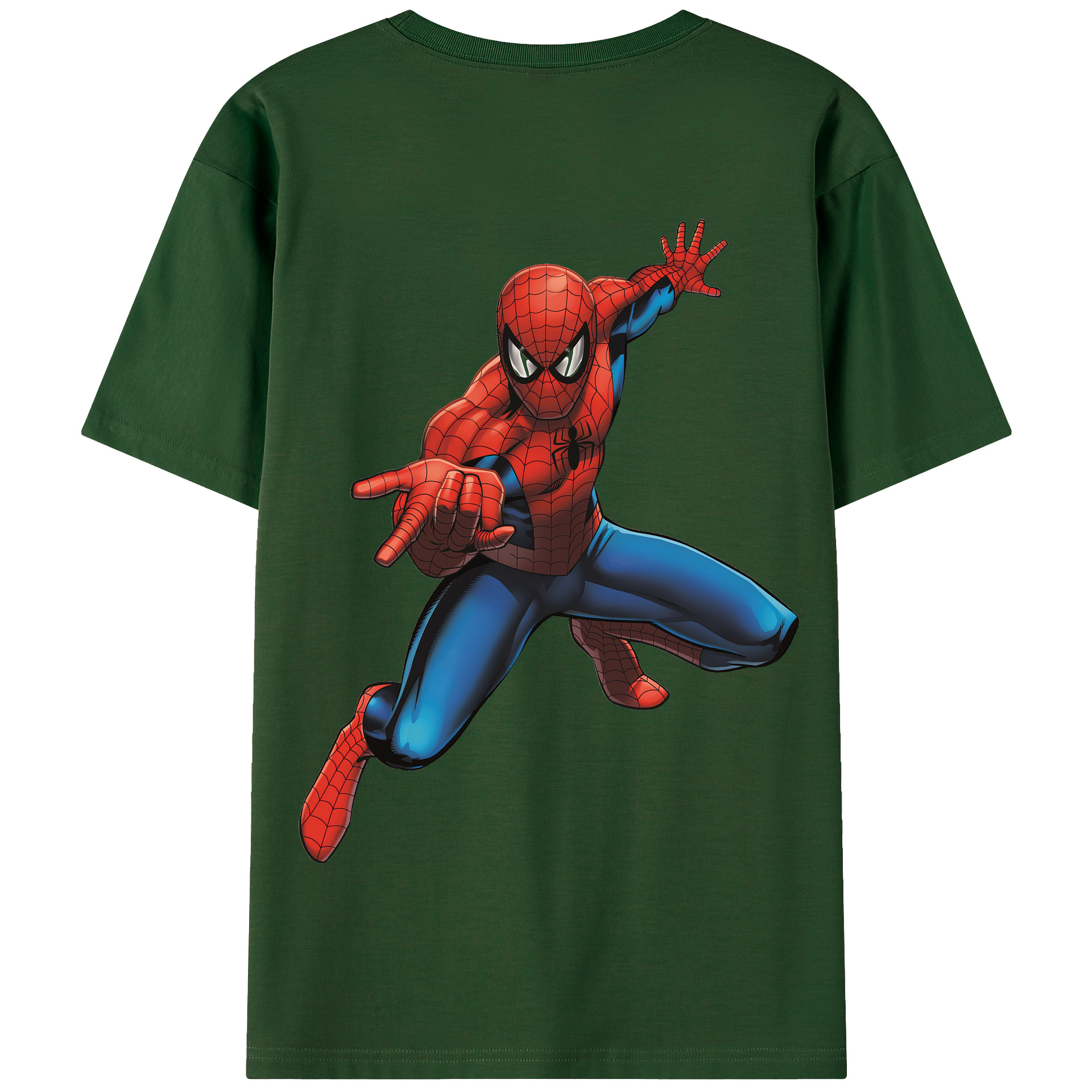 （画像用） Spider Man スパイダーマン 綿100％半袖Tシャツ（背面プリント）